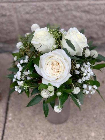 Simple White Rose Bouquet