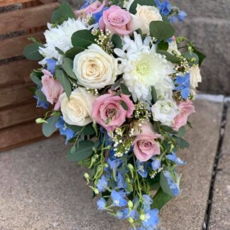 Pink & Blue Cascading Bouquet