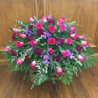 Lutz Hot Pink & Purple Casket Spray