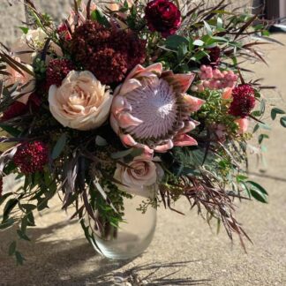 Queen Protea & Burgundy Bouquet