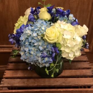 Blue Hydrangea Centerpiece