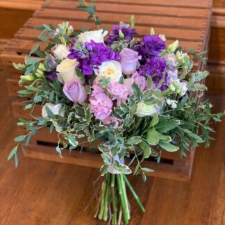 Gathered Purple Bridal Bouquet