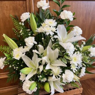 Peaceful White Lily Basket