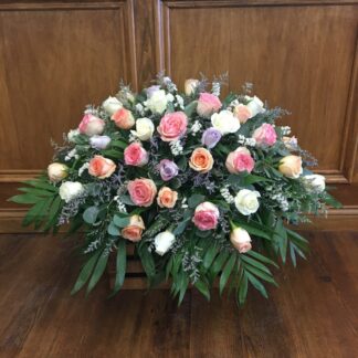 Lutz Pastel Rose Casket Spray
