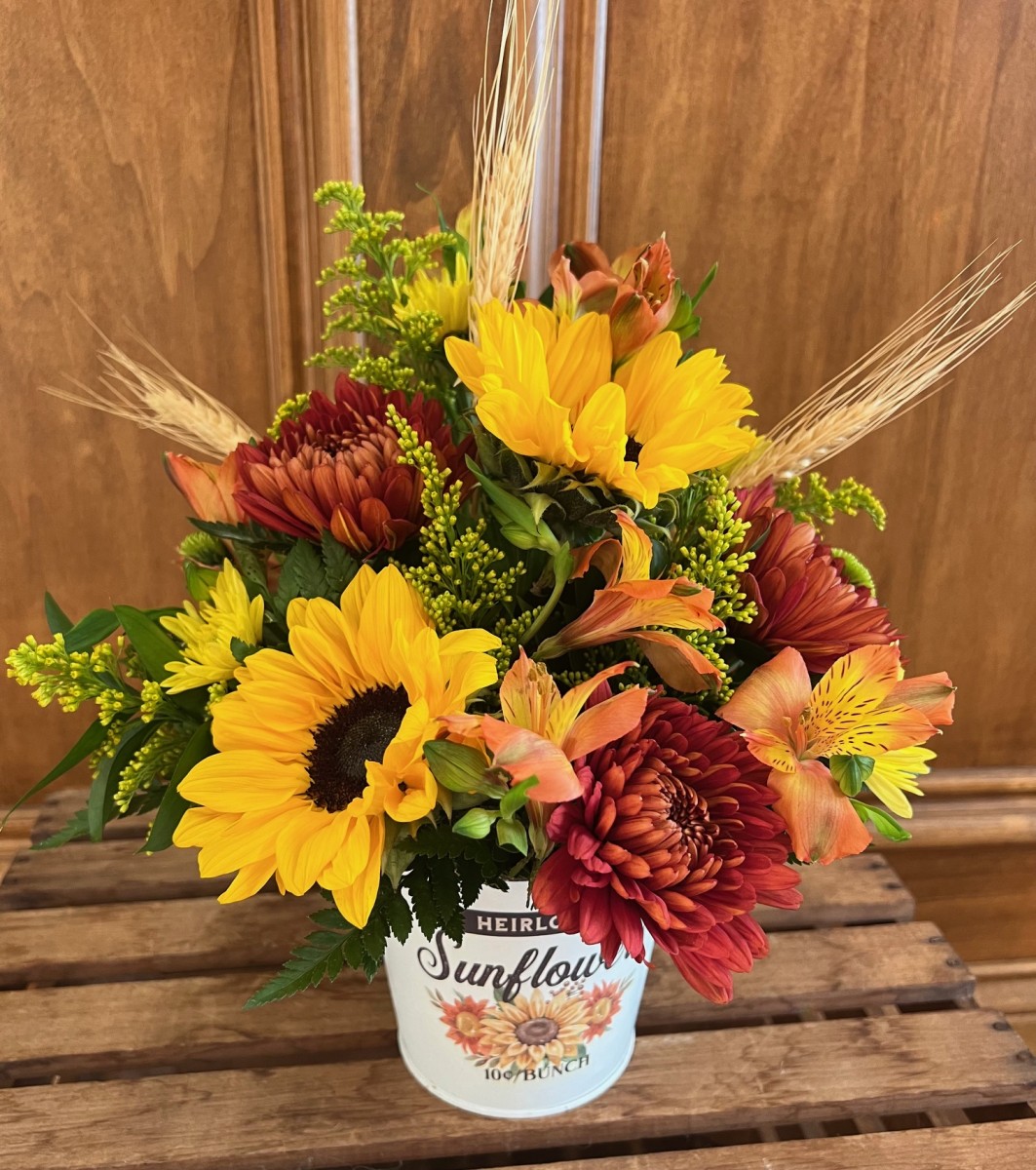 Rustic Sunflower Tin