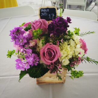 Country Purple Garden Centerpiece