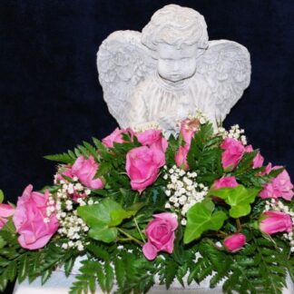 Kneeling Garden Angel With Flowers LMGAF-6