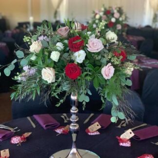 Blush, White & Burgundy Tall Centerpieces