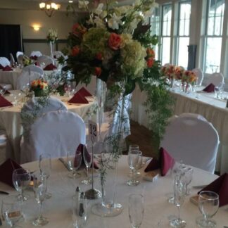 Tall White, Orange & Green Centerpiece