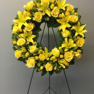 Yellow Sympathy wreath