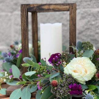 Wooden Lantern Flowers