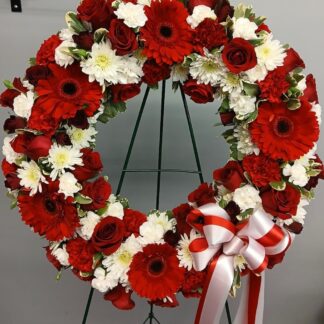 Red and White Wreath
