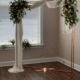 Iron arch floral swags