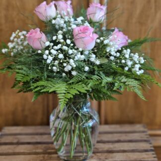 Half Dozen Pink Roses