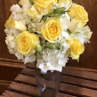 Yellow Rose & Hydrangea Bouquet