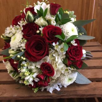 Red Spray Roses & White Mini Bouquet
