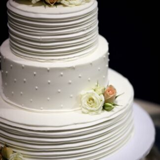 Peach & White Cake Topper