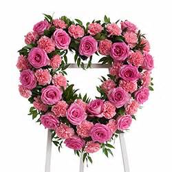 Pink Open Heart Standing Spray