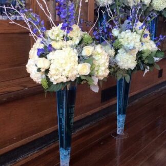 Tall Rustic Blue Centerpieces