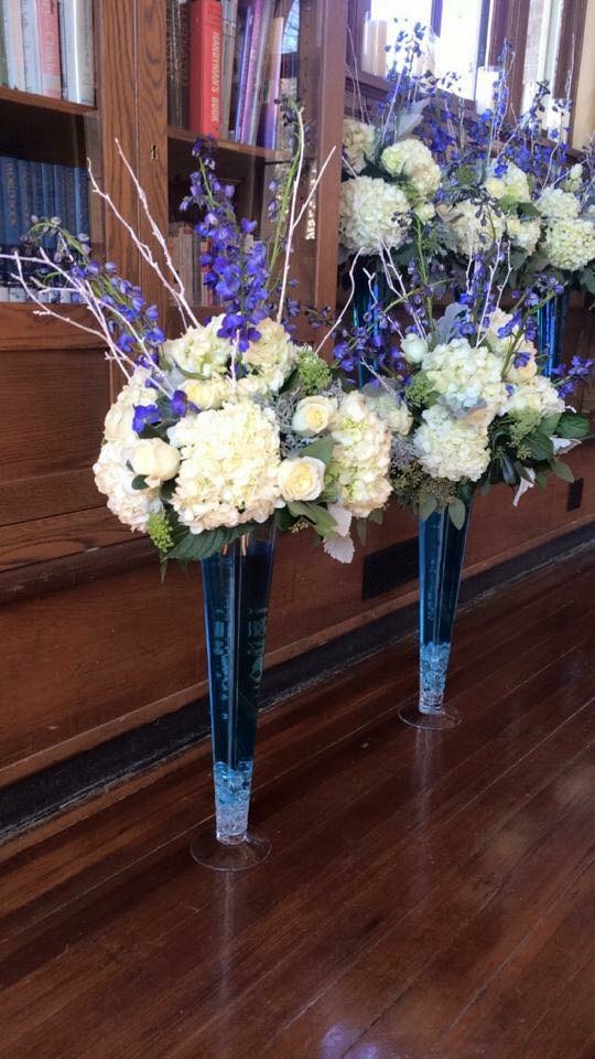 Tall Rustic Blue Centerpieces