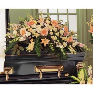 Lutz Peach Casket Spray