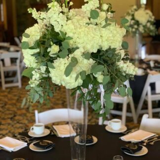 Classic tall white centerpiece