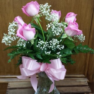 Half Dozen Pink Roses