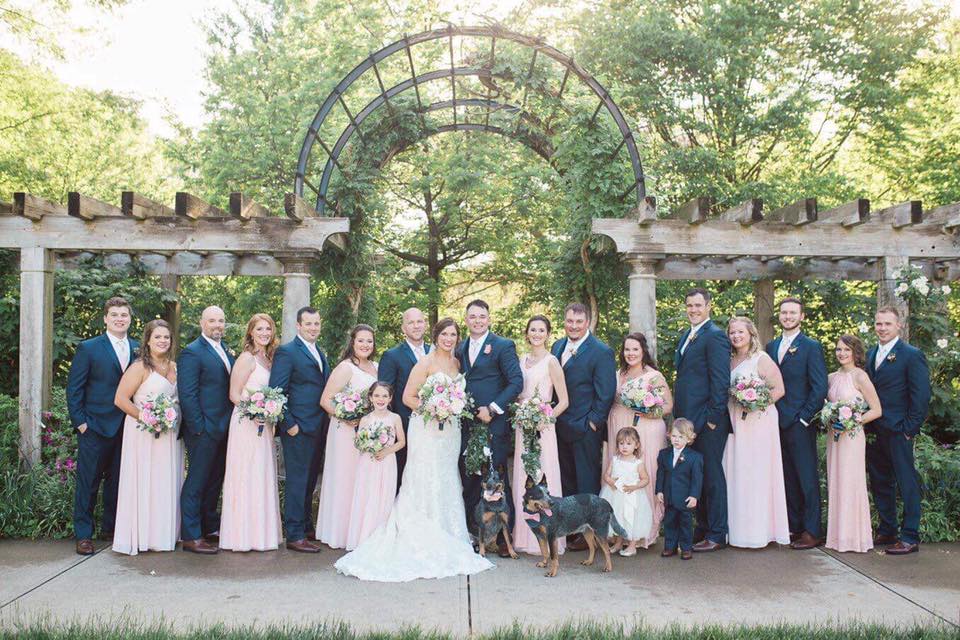 Bridal party in the park