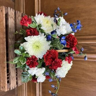 Lutz Red, White and Bloom Basket