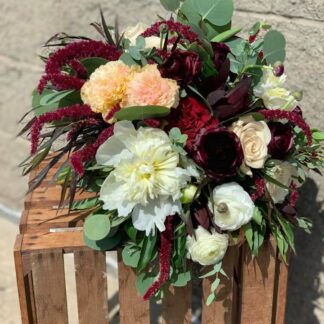 Apricot & Burgundy Bouquet