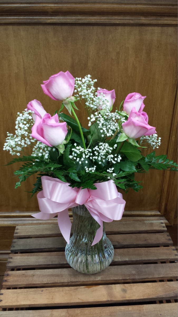 Half Dozen Pink Roses