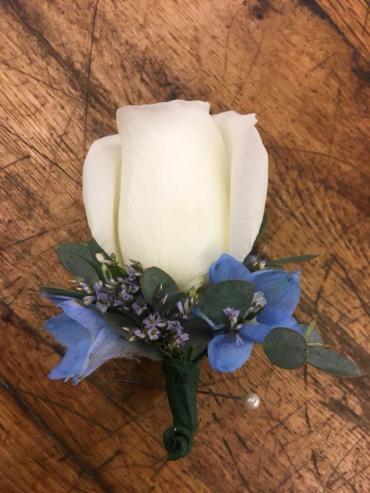 Touch of Blue Boutonniere