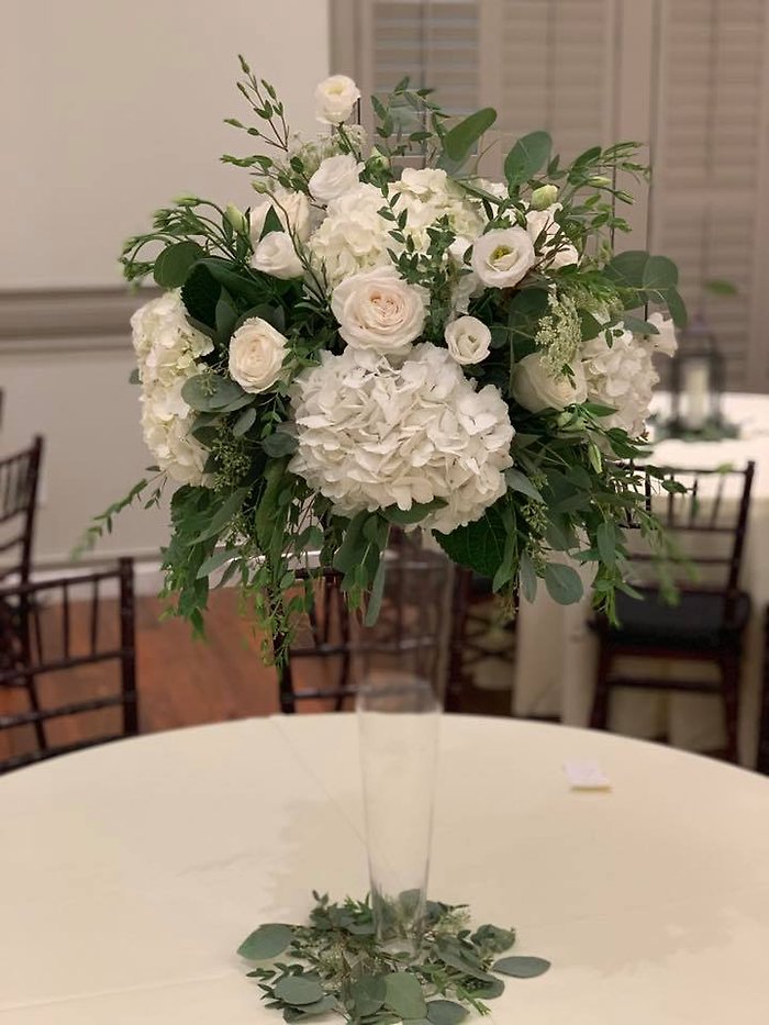 Tall White Garden Centerpiece