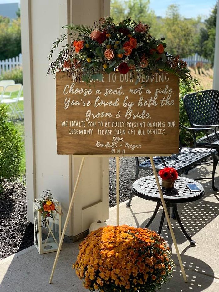 Ceremony Sign Fall Floral Swag