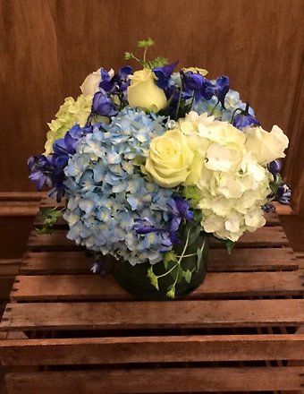 Blue Hydrangea Centerpiece