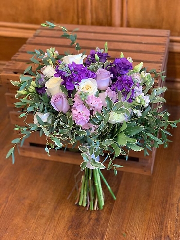 Gathered Purple Bridal Bouquet