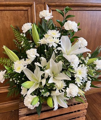Peaceful White Lily Basket
