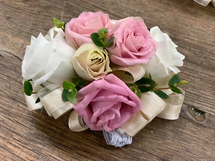Pink & White Lisianthus Corsage
