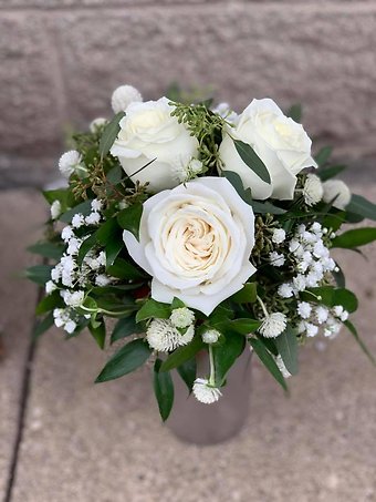 Simple White Rose Bouquet