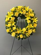 Yellow Sympathy wreath
