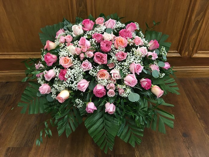 Lutz Shades Of Pink Casket Spray