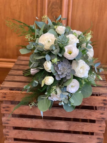 Lutz White & Succulent Bouquet