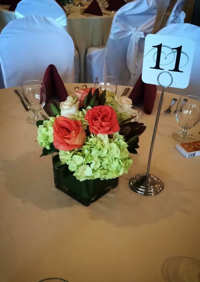 Orange, White & Green Centerpiece