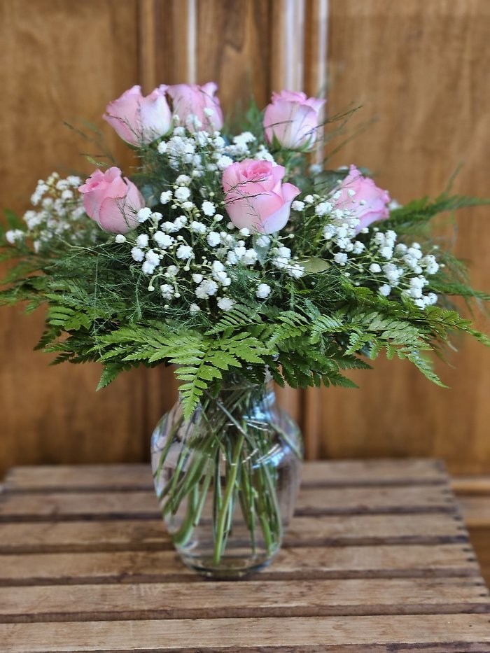 Half Dozen Pink Roses