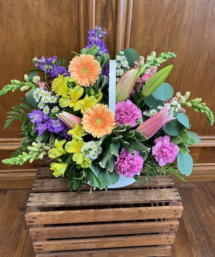 Cottage Garden Basket Arrangement