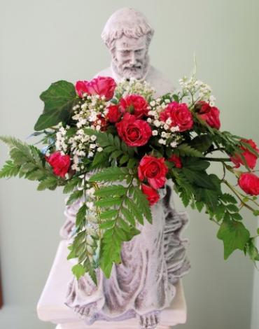 Lutz Garden Statue With Flowers LMGAF-20