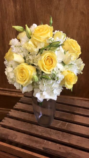 Yellow Rose & Hydrangea Bouquet