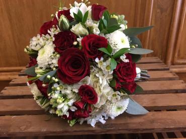 Red Spray Roses & White Mini Bouquet
