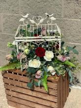 Large Birdcage With Flowers