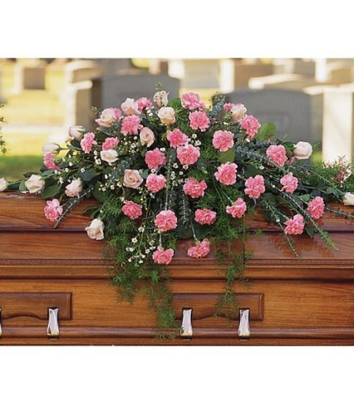 Lutz Pink Roses & Carnation Casket Spray